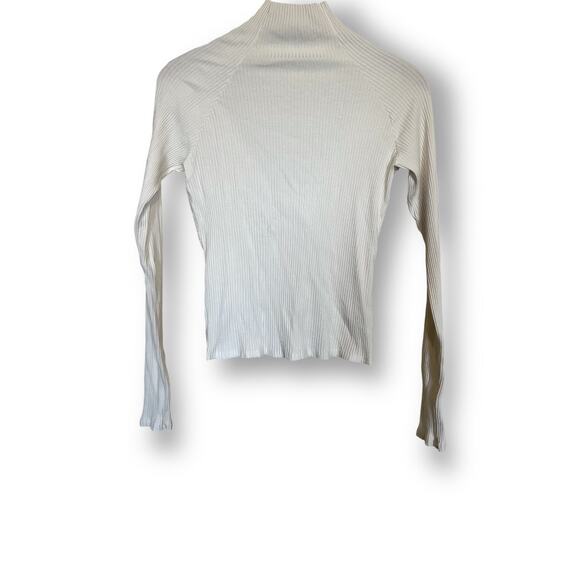 Enza Costa Viscose Rib Twist Back Long Sleeve Sweater Sz M - Picture 3 of 11